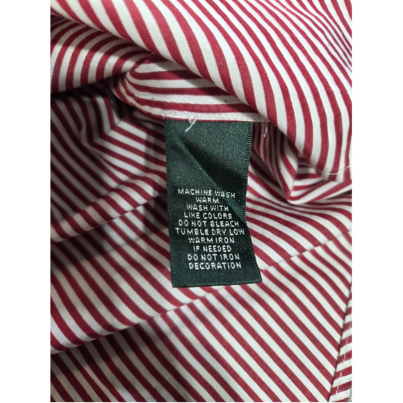 RALPH LAUREN Long Sleeve Button Shirt Cotton Striped Embroidered Creast Size L - Picture 5 of 8